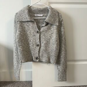 Zara Button Front Collared Cardigan Sweater